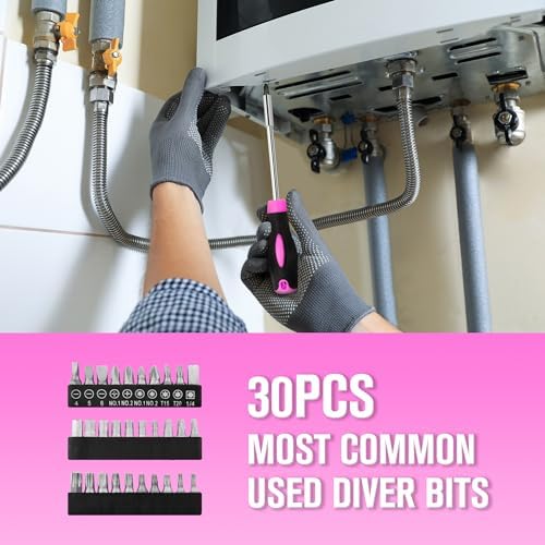 Pink Tool Set for Women,206-Piece Home Tool Kit for Women Girls Ladies,Basic Household Toolkits for New Apartment Garage Office College Dorm & DIY Projects