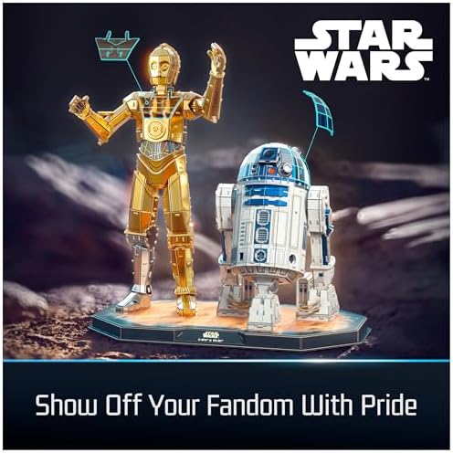 4D Build Star Wars C-3PO & R2-D2 Droid 3D Puzzle Model Kit, Room Display
