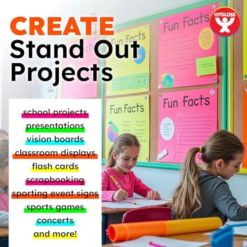Hygloss Poster Board 11 x 14, 25 Pack Neon Orange, Colored Posterboard