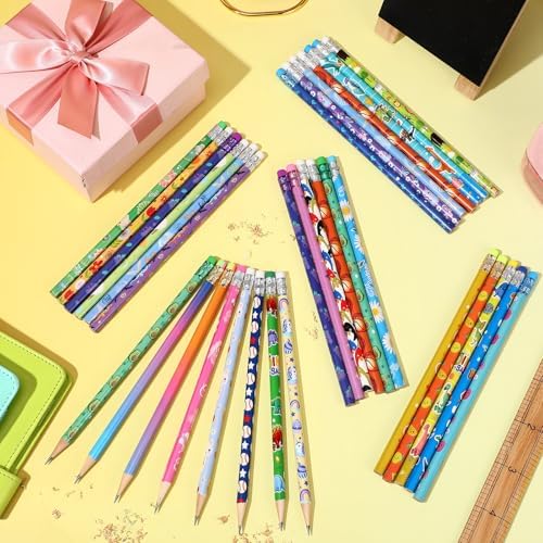 Sabary 200 Pcs Assorted Wood Pencil Bulk 50 Styles Colorful #2 HB Pencils