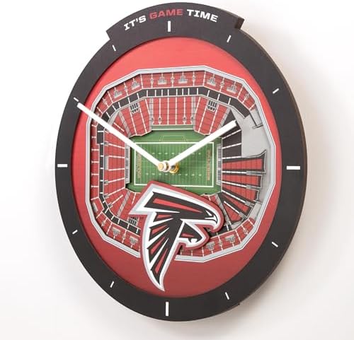 YouTheFan NFL Atlanta Falcons StadiumView 3D Wall Clock