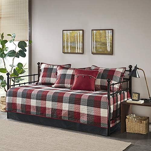 Madison Park Cabin Lodge Plaid Herringbone Daybed Cover Set, 6PC, 39"x75"