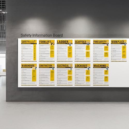Workplace Safety Rules Poster 18'' x 24'' - OSHA Compliant Safety Rules Poster for Workplace, Warehouses, Office & Industrial, Laminated Workplace Rules Poster Guidelines Waterproof, Tear-Resistant