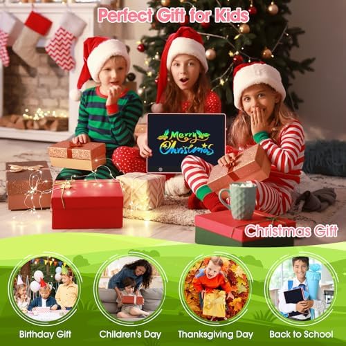 POPERFUN LCD Writing Tablet for Kids, Rechargeable Kids Drawing Pad 16 Inch Colorfuls Doodle Board, Kids Drawing Tablet Toys for Ages3 4 5 6 7 8 for Girls Boys Adults (Light Pink)
