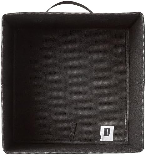 Amazon Basics Collapsible Fabric Storage Cube Bins Organizer with Handles, Organization Containers, Multifunctional, 13" x 13" x 13", Black, 6-Pack
