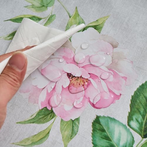 LIBERECOO Reinforced Vinyl Tablecloth with Flannel Backing Waterproof Oil-Proof Floral Plastic Table Cloth Stain-Resistant Wipeable Table Cover Not Stiff