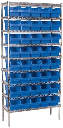 Akro-Mils 30090 Plastic Nesting ShelfMax Storage Bin Box, (12-Inch x 6-Inch x 6-Inch), Blue, (10-Pack)