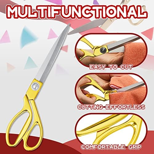 Amylove 3 Pcs 10.5'' Ribbon Cutting Scissors,Style1,Gold