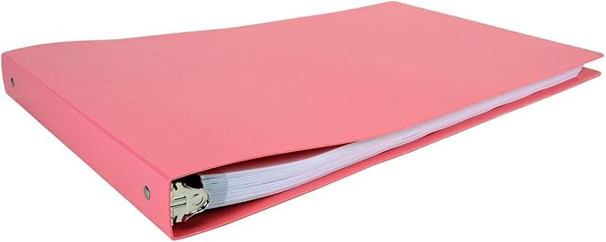 11x17 Binder Poly Panel Featuring a 1" Round Ring Pink