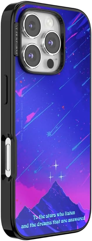 PopSockets iPhone 16 Pro Phone Case with MagSafe, Wireless Charging Compatible, Bookish - Mirror Starfall