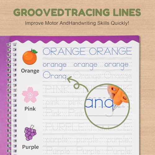 Ddaowanx Magic Grooved Writing Practice for Kids Ages 3-8,Kindergarten Book
