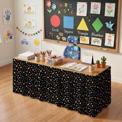 Teacher Desk Skirt for Classroom Ruffle Table Skirt Back to School