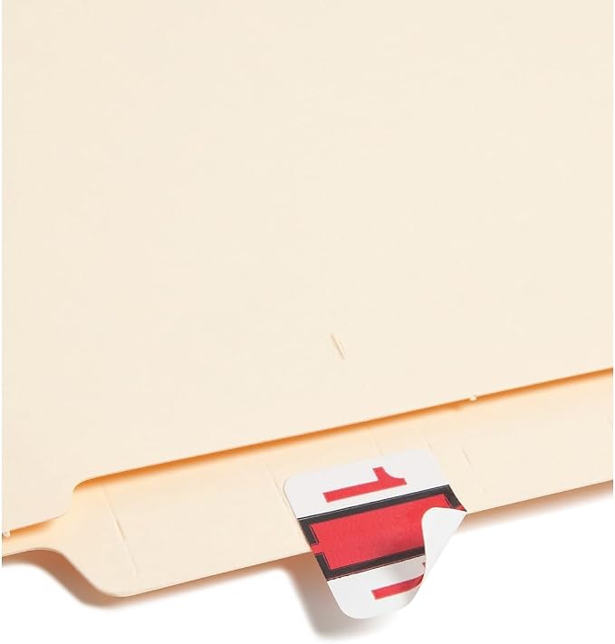 Smead BCCRN Bar-Style Color-Coded Numeric Label, 1, Label Roll, Red, 500 Labels per Roll (67371)