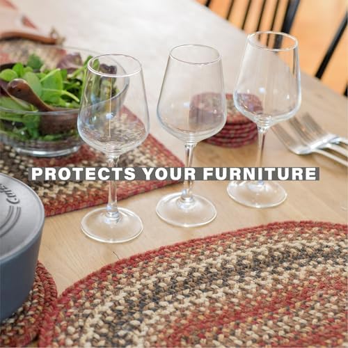 Homespice Chester Braided Placemats for Cabin Decor, Oval 13x19 Set of 6