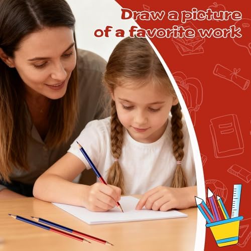 20 PCS Checking & Grading Pencils, Red and Blue Double Ended Erasable Pencils with Sharpeners, Pre-Sharpened #2 HB Back to School Supplies for Teachers, Testing, Office & Map Marking(20)