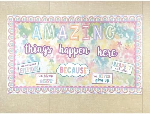 Teacher Created Resources Pastel Pop Amazing Things Happen Here Bulletin Board (TCR8413)