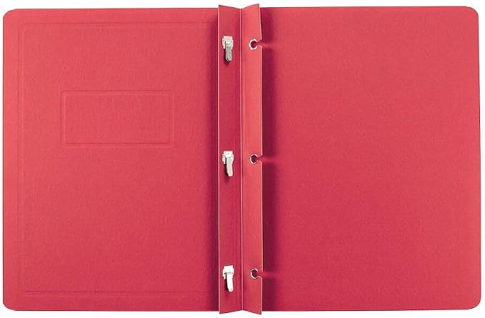 Oxford Title Panel and Border Front Report Covers, Red, Letter Size, 25 per Box, (52511)