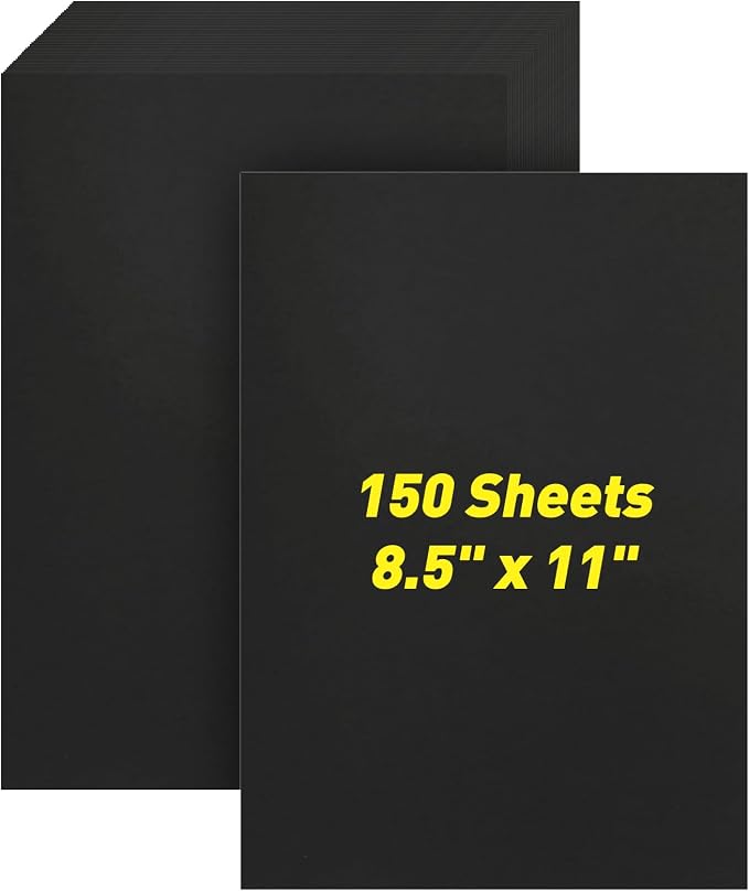 MAXECHO 8.5" x 11" Black Colored Cardstock Bulk 150 Sheets Construction Paper Card Stock Printer Paper for DIY Art Crafts, Cricut Card Making, Scrapbooking, Drawing, Invitations, 180 GSM