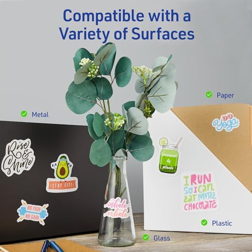 Avery Printable Sticker Paper, 8.5" x 11", Matte White, Repositionable Adhesive, Laser/Inkjet Compatible, 30 Label Sheets, Great for Product Branding, Cute Stickers, and More (2-Pack of 3383)