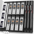 Nicpro Mechanical Pencils 0.7mm in Case, 3 Pack Metal Pencils Set, Black