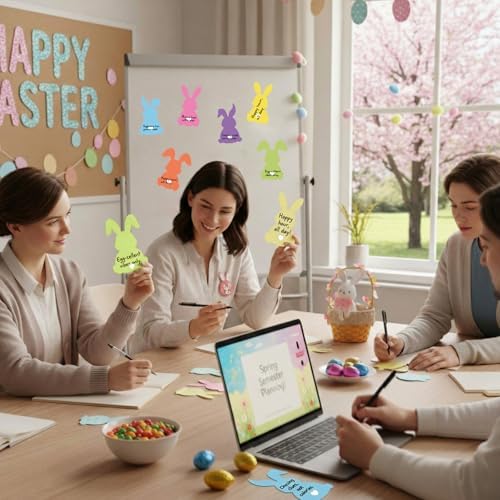 48 Pads 1440 Sheets Easter Bunny Sticky Notes Cute Note Pads Self Adhesive Memo Pad Teachers Gifts Office Supplies Decorations