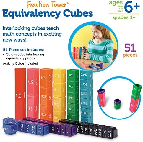Learning Resources Fraction Tower Equivalency Cubes
