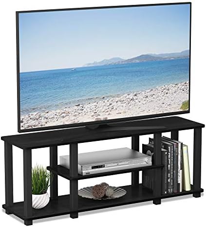 Furinno TURN-S-TUBE 3-Tier Toolless Assembly TV Stand, Americano | for TV up to 50 Inch, No Tool Rectangular Entertainment Center, TV Console, for Living Room, Bedroom