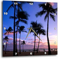 3dRose Sunset on Waikiki Beach Oahu, Hawaii, USA - Us12 Mde0010 - Michael Defreitas - Wall Clock, 10 by 10-Inch (DPP_89814_1)