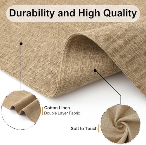 Homaxy Cloths Placemats for Dining Table Set of 4, 13" x 19", Flaxen