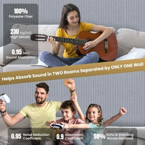 TO-TH Acoustic Wall Panels Large Sound Absorbing Panel 10 Pack, Smoky Gray