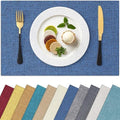 Homaxy Cloths Placemats for Dining Table Set of 4, 13" x 18", Blue