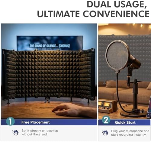 Microphone Stand With Isolation Shield,Recording Studio Equipment