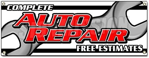 Complete AUTO Repair Free ESTIMATES Banner Sign Cars a/c Brakes Muffler