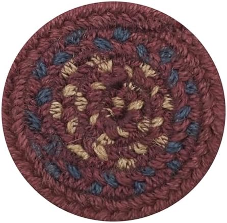 Homespice Jamestown Braided Coasters for Country Decor, Round 4" Set of 6