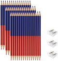 50 PCS Checking & Grading Pencils, Red and Blue Double Ended Erasable Pencils with Sharpeners, Pre-Sharpened #2 HB Back to School Supplies for Teachers, Testing, Office & Map Marking(50)