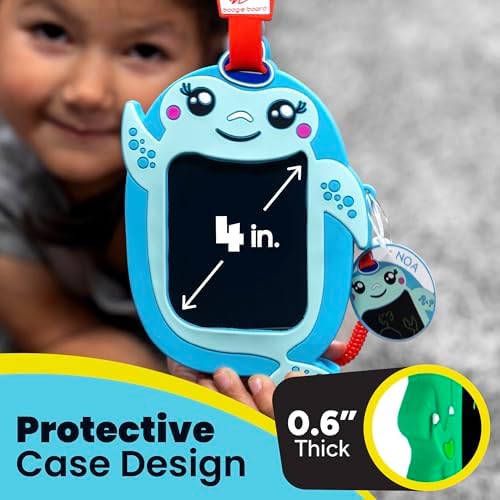 Boogie Board Sketch Pals Rosy Maple Moth 4” LCD Writing Tablet for Kids – Reusable Mess-Free Drawing Pad with Tethered Stylus – Clip-On Travel Doodle Board Toy – Ages 3+