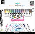 Zebra Pen doodler'z Brush Pen, Assorted, Dual Tip, Brush & Fine Tip, 18-Pk