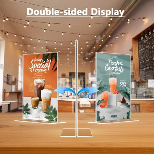 MaxGear 12 Pack Acrylic Sign Holder 5x7 inch Double-Sided Display, Vertical