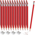 48 PCS Red Pencils Bulk with Eraser, Pre-Sharpened HB Pencils for Writing & Drawing, School Supplies for Kids Homework, Tests, Art Crafts & Teacher Grading (Red)
