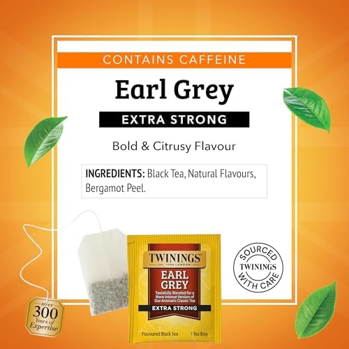 Twinings Earl Grey Extra Strong Bergamot Black Tea Bags, 20 CT Box (1 Pack)