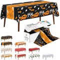 54 Inch X 100 Feet Plastic Table Cover Roll Disposable Halloween Tablecloth with Slide Cutter Pumpkin Ghost Plistic Table Covers for Halloween Party Decorations(Halloween Table Runner, 100Feet)