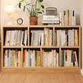 Lumber Organizer Shelf 3/4 Shelves, Lateral Filing or Vertical, Closed Back Floor-Standing Bookshelf Rack Bookcase Cabinet Tiered Shelf Grid Storage Unit Natural 47.2" L x 9.4" W x 31.5" H