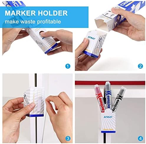 AFMAT White Board Sticker for Wall, 1.44x11ft Peel and Stick Whiteboard Wallpaper, Stain-Proof & Super Sticky Dry Erase Wall Decal, Dry Erase Contact Paper Roll Adhesive for Table/Door, 3 Markers WS11