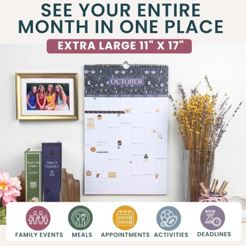 bloom daily planners 2027 Hanging Wall Calendar (January through December 2027) - Large 11” x 17” Monthly Calendar for Home or Office - Seasonal