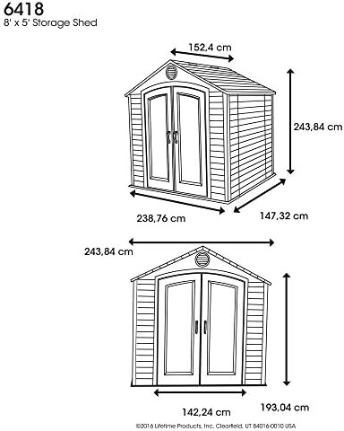 Lifetime 6418 Outdoor Storage Shed, 8 by 5 Feet