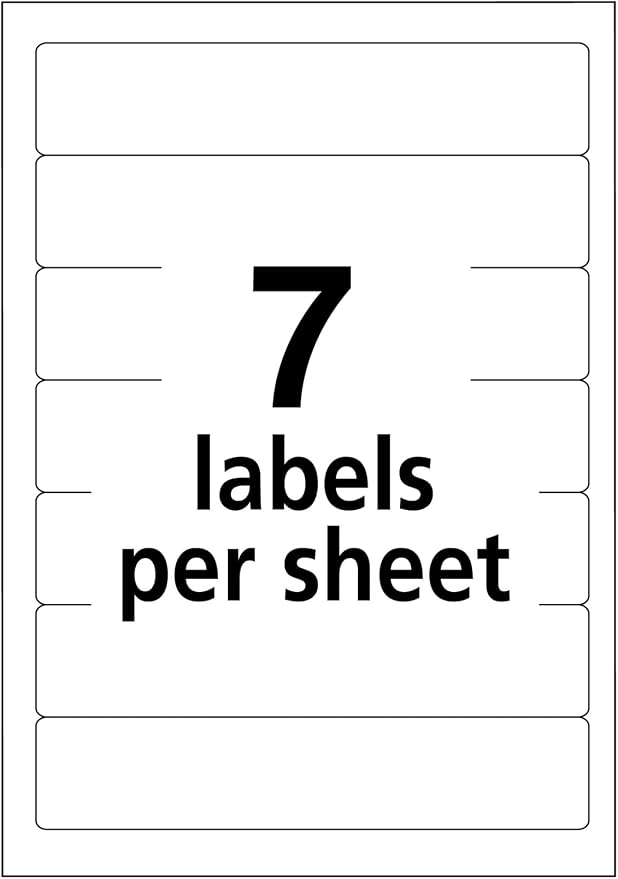 Avery® File Folder Labels on 4" x 6" Sheets, Easy Peel®, White, Print & Handwrite, 2/3" x 3-7/16", 252 Labels (5202)