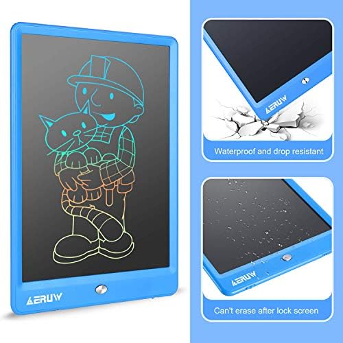 LCD Writing Tablet Colorful 10 Inch Electronic Graphics Doodle Board eWriter Drawing Pad with Memory Lock Kids & Adults Home School Office Handwriting Tablet Gifts(Blue)