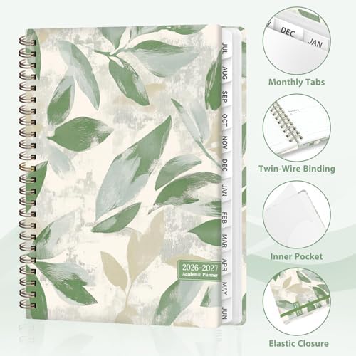 Planner 2026-2027, Weekly and Monthly Academic Year Calendar Planner, July 2026 - June 2027, Daily Agenda Book for Office School Supplies, A5(6.3'' x 8.5'')