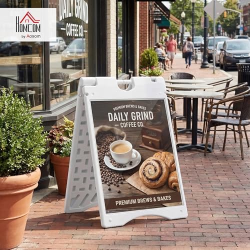 Vinsetto A Frame Sandwich Board Signs Outdoor Weighted Tank 22" x 28" White