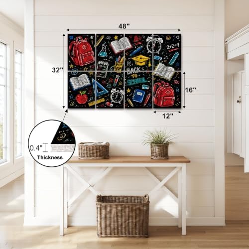 8 Pack Art Acoustic Panels Sound Absorbing Colorful Back to School Chalkboard Supplies Decorative Soundproof Wall Panels Self Adhesive for Home Recording Studios 48"x32"
